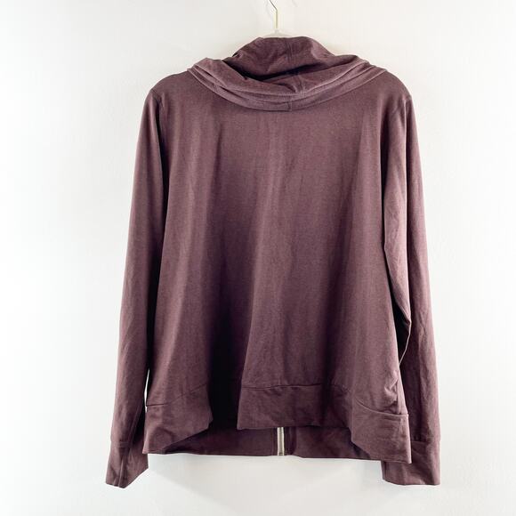 Vuori Halo Performance Long Sleeve Full Zip Hoodie 2.0 Ruby Heather Maroon XL - Picture 9 of 9